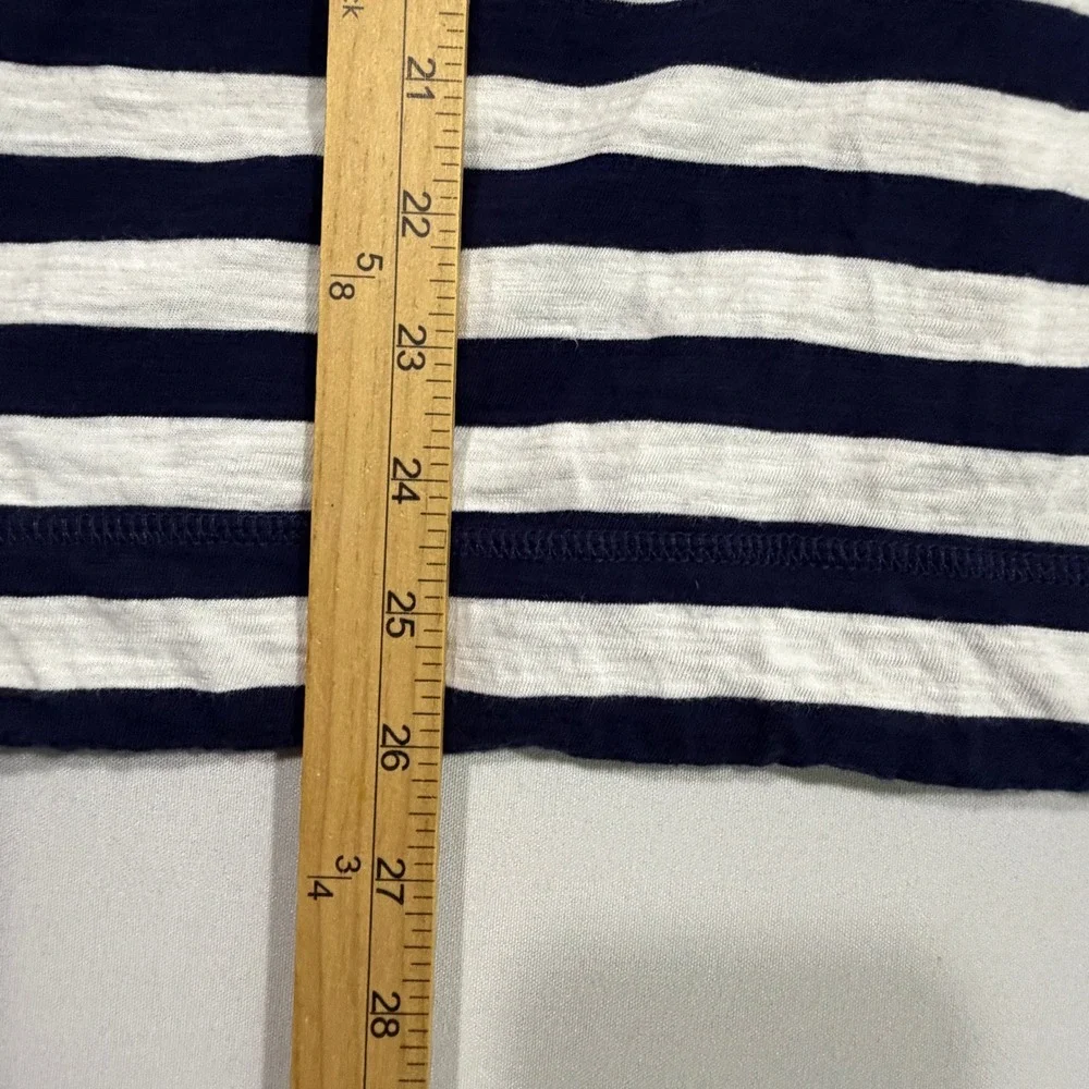 Ralph Lauren Hoodie XL Womens Navy Stripe 100% Cotton 1/4 Zip Coastal Preppy